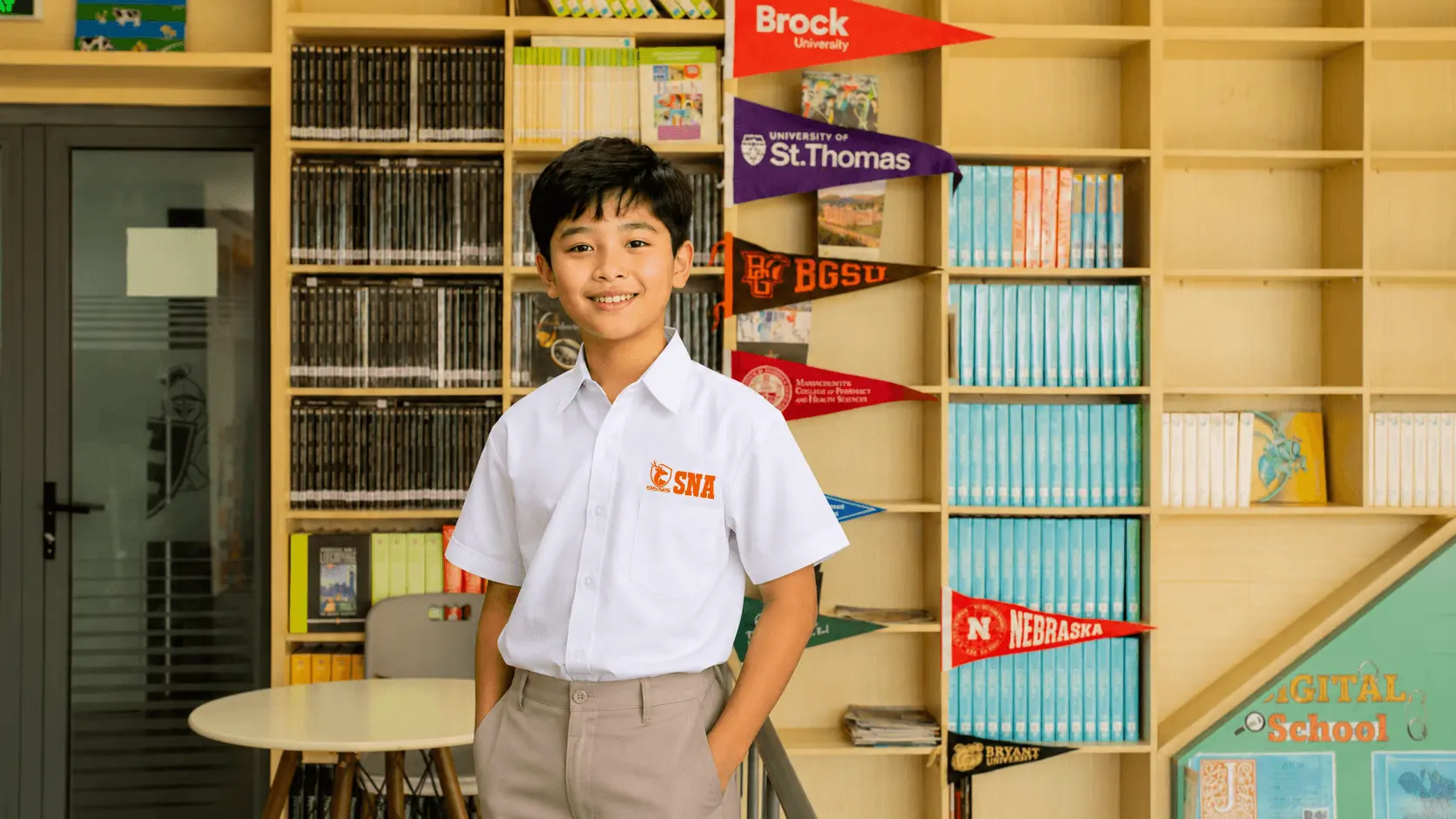Học sinh trải nghiệm không gian thư viện